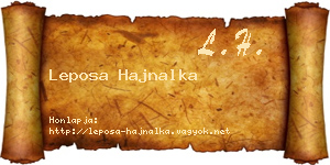 Leposa Hajnalka névjegykártya